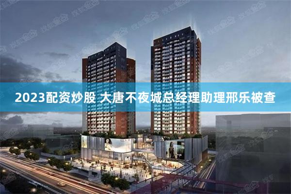 2023配资炒股 大唐不夜城总经理助理邢乐被查