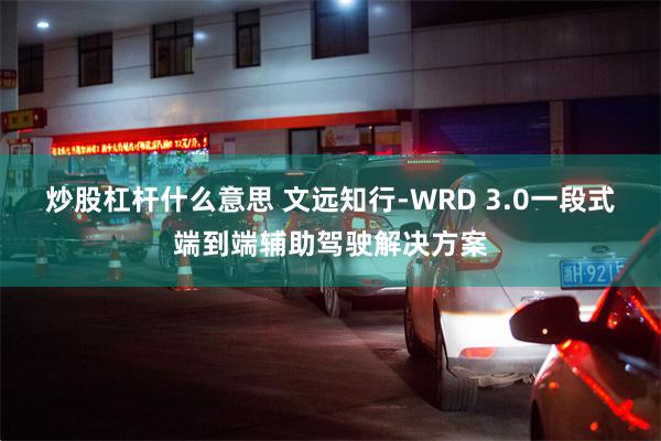炒股杠杆什么意思 文远知行-WRD 3.0一段式端到端辅助驾驶解决方案